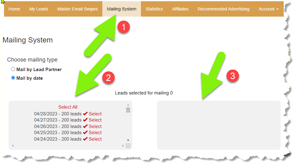 My Lead Gen Secret Mailing System Selecting Leads