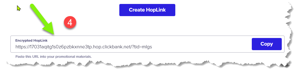 ClickBank´s Product HopLink Created Image